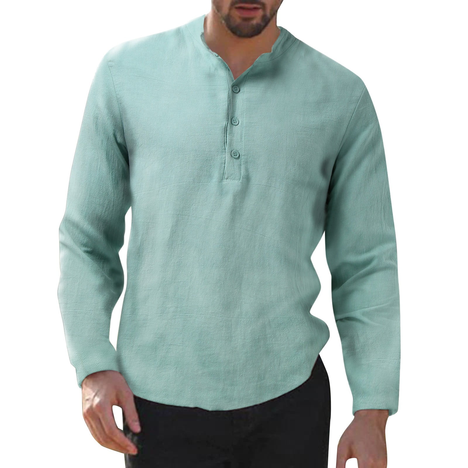 Mens Linen T-shirt Basic T-shirt Shirt for Men Top Mens 