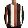 thumbnail image 1 of Mens Fall Fashion Clothes, Long Sleeve Shirts for Men Casual Big & Tall Striped Printed Crewneck Tees T Shirts S-4XL, 1 of 5