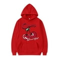 thumbnail image 1 of Mens Fall Hoodie Pullover Cherry Pattern Long Sleeve Drawstring Mens Casual Clothing,Red,L, 1 of 3