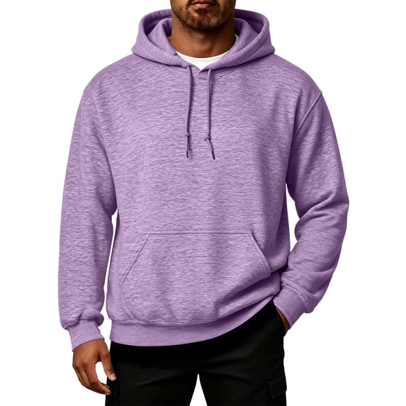 Mens Fall Hoodie Pullover Drawstring Pocket Winter Warm Pullover Adjustable Drawstring Hood, Kangaroo Pocket, Regular Fit S-3XL