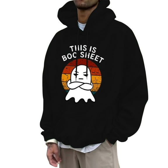 Mens Fall Hoodie Pullover For Women Graphic Fleece Novelty Cool Funny Hoody Hooded With Pockets Mens Workout Clothing,Black,L