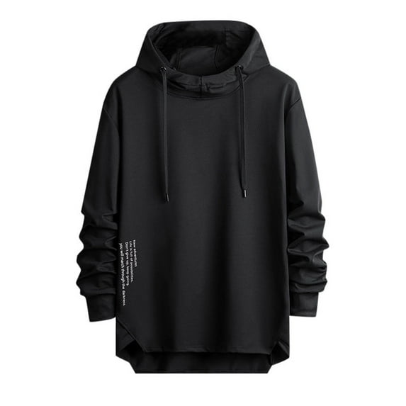 Mens Fall Hoodie Pullover Hooded Long Sleeve Drawstring Knit Mens Autumn And Winter Clothes,Black,3XL