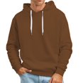 thumbnail image 1 of Mens Fall Hoodie Pullover Solid Color Hooded Sweater No Pockets Mens Clothing,Brown,2XL, 1 of 5
