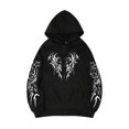 thumbnail image 1 of Mens Fall Hoodie Pullover Spring Printed Zipper Hooded Long Sleeved Style Mens Athletic Tops,Black1,L, 1 of 4