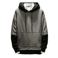 thumbnail image 1 of Mens Hoodie Fall Tops New Trend Color Combination Large Size Loose Shirthooded Mens Clothing,Grey,3XL, 1 of 6