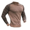 thumbnail image 1 of Mens Fall Sweater Waffle Knit Crewneck Pullover Lightweight Long Sleeve Dress Sweater Khaki XXXL, 1 of 5