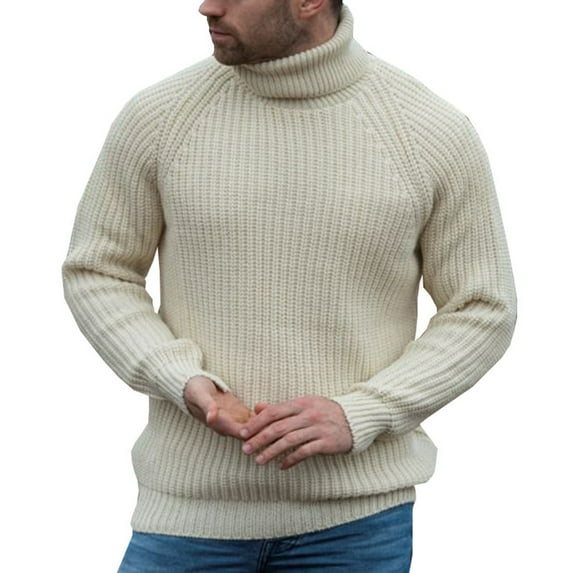 Mens Fall Winter Sweater Loose Plus Size Solid Color Pullover