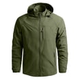 thumbnail image 1 of Mens Fall Winter Windproof Waterproof Jacket Detachable Hood Outdoor Lightweight Raincoat, 1 of 8