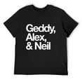 thumbnail image 1 of Mens Famous First Names: Geddy, Alex, & Neil T-Shirt Black, 1 of 5