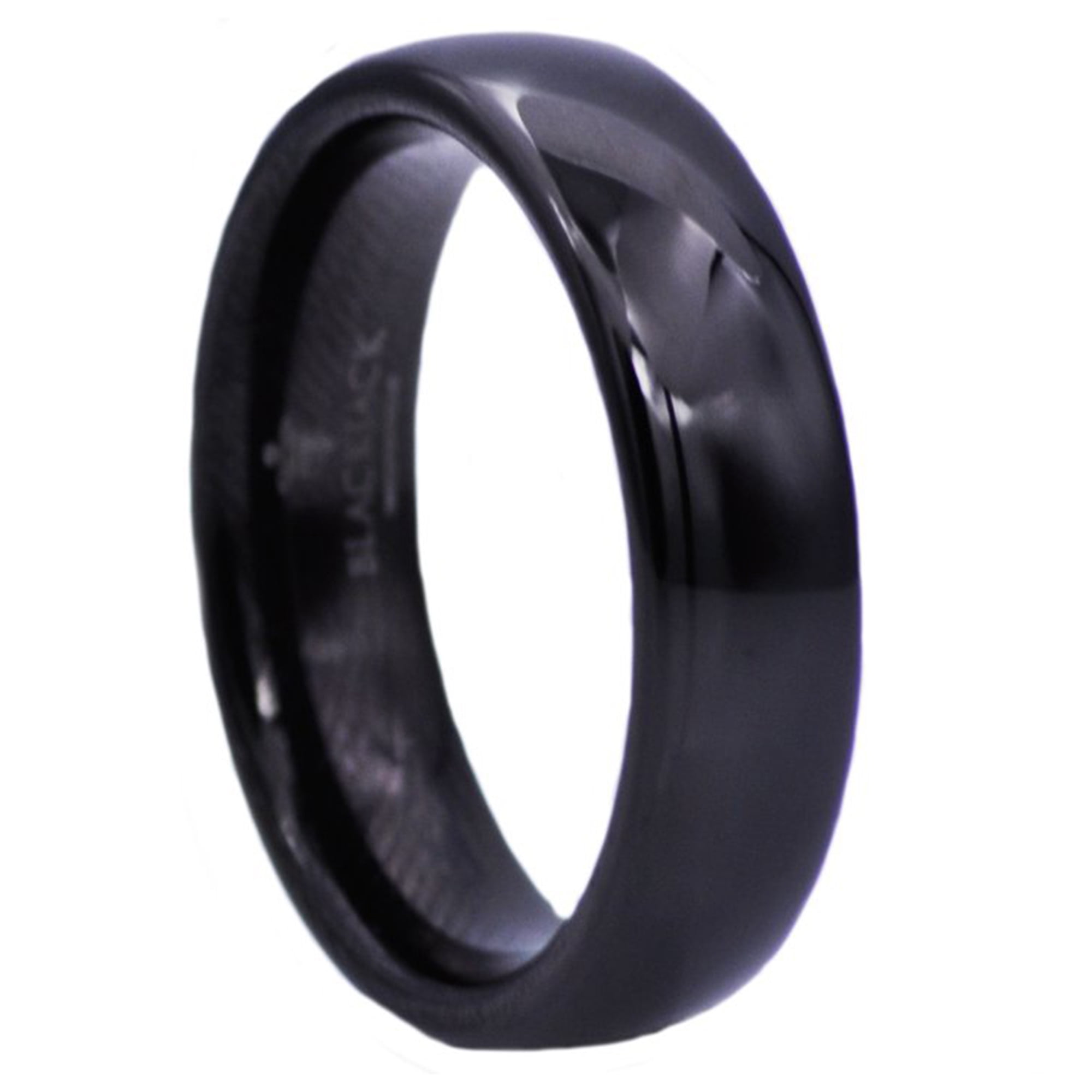 Mens Fancy Black Plated Tungsten Band Ring