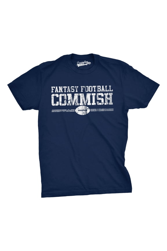 Mens Fantasy Football Commish T Shirt Funny Gift for Dad Game day Graphic Cool Graphic Tees