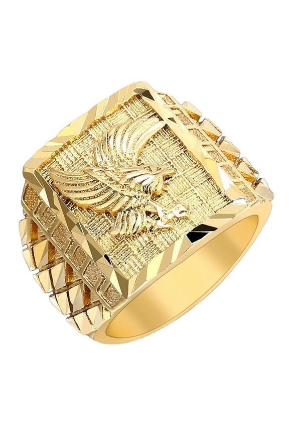 Mens Fashion Alloy Electroplated Eagle Drip Oil Diamond Ring: A Stylish and Trendy Accessory for the Modern Man