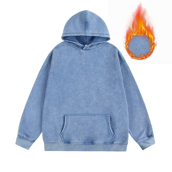 Mens Fashion Athletic Hoodies Sport Sweatshirt Solid Color Fleece Pullover Blue XXXL