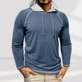 thumbnail image 1 of Mens Fashion Athletic Hoodies Sport Sweatshirt Solid Color Pullover Tops Blue M, 1 of 7