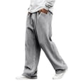 thumbnail image 1 of Mens Fashion Casual Elastic Waist Drawstring Baggy Pants Loose Fit Wide Leg Straight Sweatpants, 1 of 6