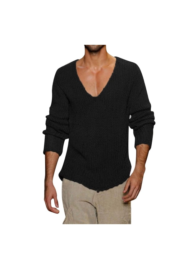 Mens Fashion Casual Knit Wool V Neck Long Sleeve Sweater Jacket Men's Long Coat Mens Dress Coats Winter Lightweight Winter Jackets for Men Winter Coats for Men Short Trench Coats for Men Long Mens