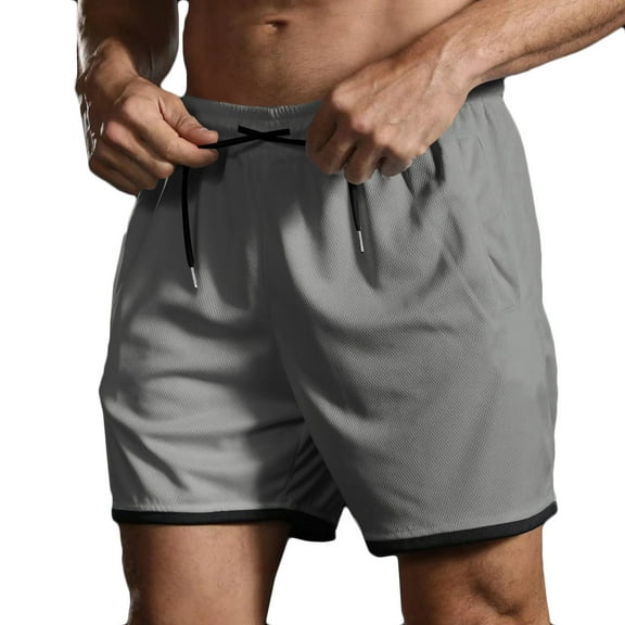 Mens Fashion Casual Solid Drawstring Elastic Waist Shorts Side Pokets Short Pants Basic Business Shorts For Men Casual