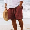 thumbnail image 1 of Mens Fashion Casual Solid Pocket Elastic Waist Straight Half Shorts Pants Sport Pants Pull On Shorts Cotton Drawstring Relaxed Fit Summer Dress Shorts with Pockets for Men 2024, 1 of 6