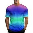thumbnail image 1 of Mens Fashion Casual T-Shirt Tops Short Sleeve Gradient Color Summer Shirts Crewneck Athletic Gym Workout Tee, 1 of 4