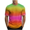thumbnail image 1 of Mens Fashion Casual T-Shirt Tops Short Sleeve Gradient Color Summer Shirts Crewneck Athletic Gym Workout Tee, 1 of 4