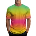 thumbnail image 1 of Mens Fashion Casual T-Shirt Tops Short Sleeve Gradient Color Summer Shirts Crewneck Athletic Gym Workout Tee, 1 of 4