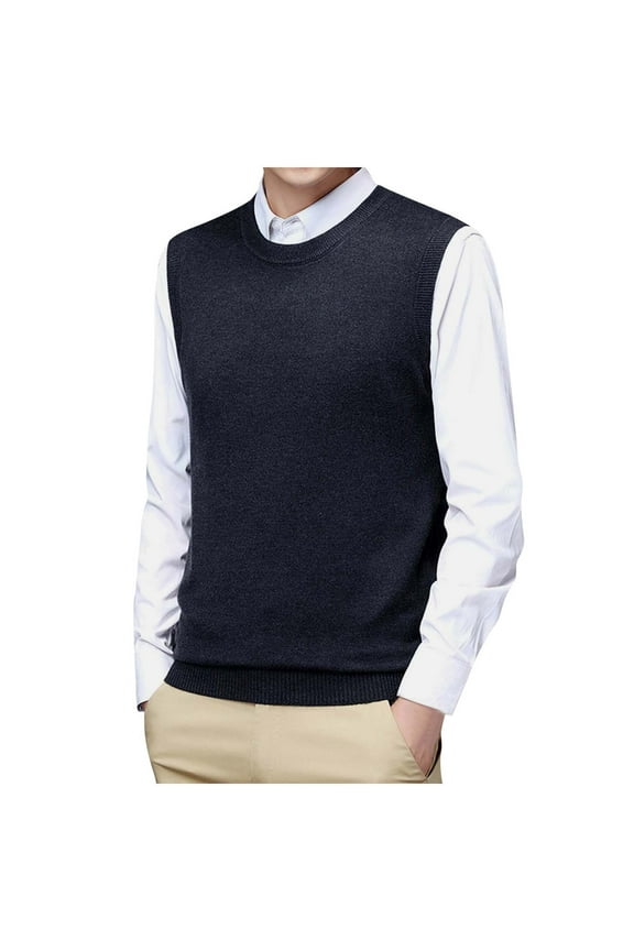 Mens Fashion Casual Vest Jacquard Bottomed Plaid Shirt Sleeveless Men's Sweater Vest