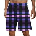 thumbnail image 1 of Mens Fashion Checkered Printing Shorts Elastic Waist Drawstring Shorts Summer Vacation Beach Shorts, 1 of 4