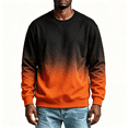 thumbnail image 1 of Mens Fashion Gradient Sweatshirt Casual Loose Long Sleeve Crewneck Pullover Tops Orange M-4XL, 1 of 5
