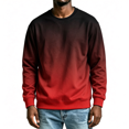 thumbnail image 1 of Mens Fashion Gradient Sweatshirt Crewneck Loose Casual Long Sleeve Pullover Tops Red 3XL, 1 of 5