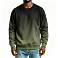 thumbnail image 1 of Mens Fashion Gradient Sweatshirt Long Sleeve Crewneck Loose Casual Pullover Tops Army Green XL, 1 of 5
