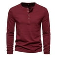 thumbnail image 1 of Mens Fashion Leisure Button Pullover Long Sleeved T Shirt, 1 of 3