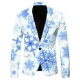 thumbnail image 1 of Mens Fashion Leisure Christmas Printed Pocket Jacket Suit Jacket, 1 of 3