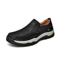 Mens Fashion Loafers Outdoor Casual Hiking Shoes Lightweight Non-slip Driving Shoes Daily Office Shoes Black 6.5 US