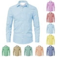 thumbnail image 1 of Mens Fashion Plaid Button Down Shirts Regular-Fit Long-Sleeve Classic Dress Shirts Comfort Casual Shirt, 1 of 3