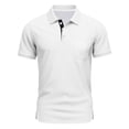 thumbnail image 1 of Mens Fashion Polo Shirts Cotton Classic Short Sleeve Thermal Button Shirt with Pocket White 3XL, 1 of 5