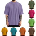 thumbnail image 1 of Mens Fashion Short Sleeve Tshirts Workout Oversize Pullover Solid Color Casual Tees V Neck T Shirts for Men 3XL, 1 of 4