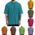 thumbnail image 1 of Mens Fashion Short Sleeve Tshirts Workout Oversize Pullover Solid Color Casual Tees V Neck T Shirts for Men S, 1 of 4