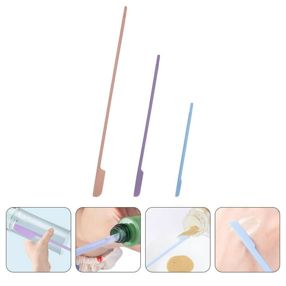 FUTUREORYY 3Pcs Face Cream Applicator Spatula Silicone For Applying Cosmetics And Jams Assorted Color Practical Home Use