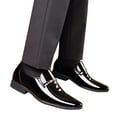thumbnail image 1 of Mens Fashion Slip On Patent Leather Loafers Comfortable Wedding Formal Shoes Wide Width Low Top Chelsea Boots, 1 of 4
