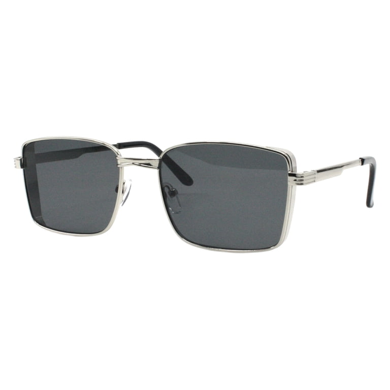 Wrap Polarized Sunglasses Rectangular Metal Frame Classic Large Fit UV400 Amazon.com: ZHILE Wrap Polarized Sunglasses Rectangular  main image 4