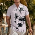 thumbnail image 1 of DayScoop Mens Fashion T-Shirts Casual T Shirt Summer Printed Loose Button Short Sleeve V-Neck Tops Tees Plus Size, 1 of 5