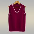 thumbnail image 1 of Mens Fashion Thick V-Neck Sleeveless Vest Sweater School Uniform Knitting Tops, 1 of 10