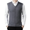 thumbnail image 1 of Mens Fashion Vest Casual Jacquard V Neck Bottomed Shirt Sleeveless Men's Sweater Vest, 1 of 6