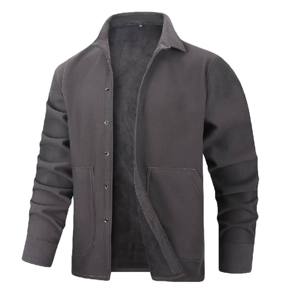Mens Fashion Warm Jackets Outdoor Casual Button Down Long Sleeve Sweater Winter Solid Color Work Outwear Overcoat &Christmas Tshirts