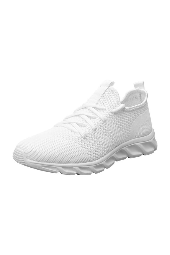 Mens Fashion White Sneakers Lightweight Running Shoes Non Slip Athletic Sports Gym Workout Sneakers