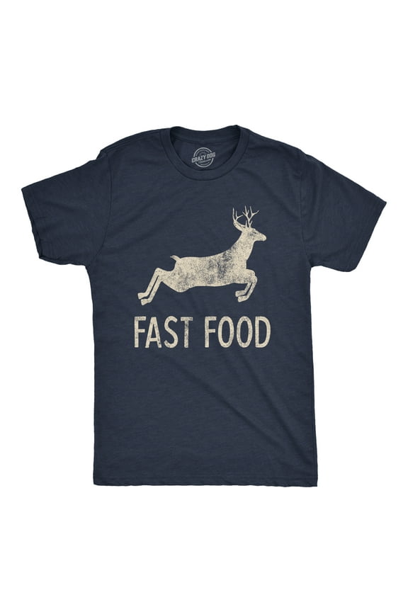 Mens Fast Food T Shirt Funny Deer Hunting Season Novelty Graphic Tee Graphic Tees