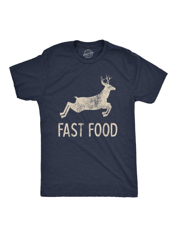 Mens Fast Food T Shirt Funny Deer Hunting Season Novelty Graphic Tee Graphic Tees