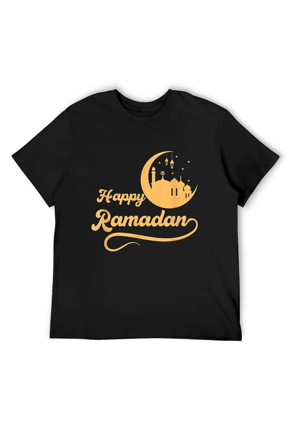 Mens Fasting Month Muslim Eid Mubarak Islamic Happy Ramadan T-Shirt Black Medium