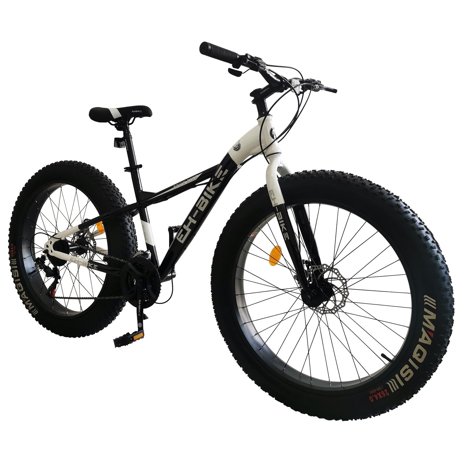Mens Fat Tire Mountain Bike, 26Inch Wheels, 4Inch Wide Knobby Tires