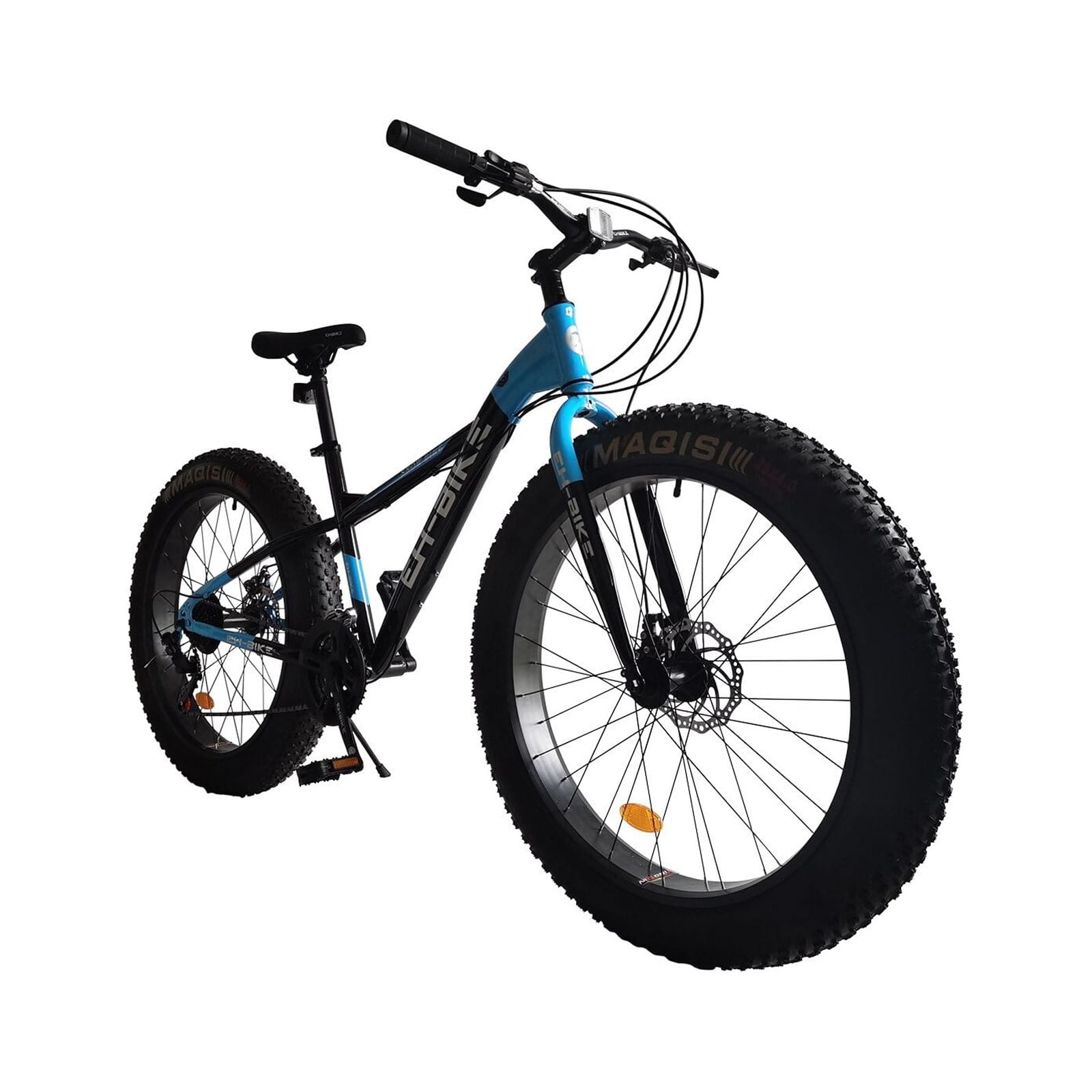 Mens Fat Tire Mountain Bike, 26Inch Wheels, 4Inch Wide Knobby Tires, 7Speed, Steel Frame
